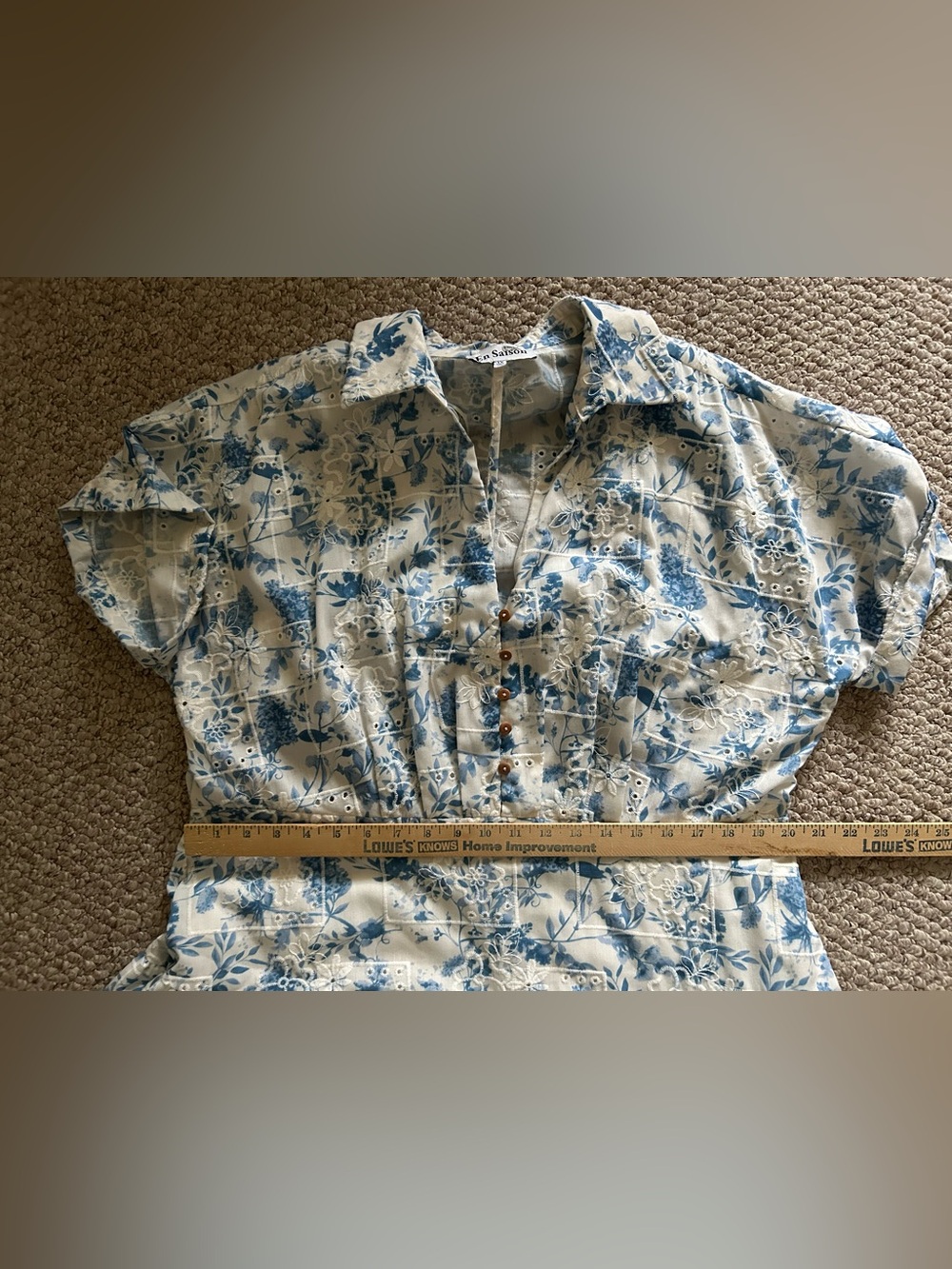 Anthropologie En Saison Midi Blue Dress size 1X - Picture 10 of 12